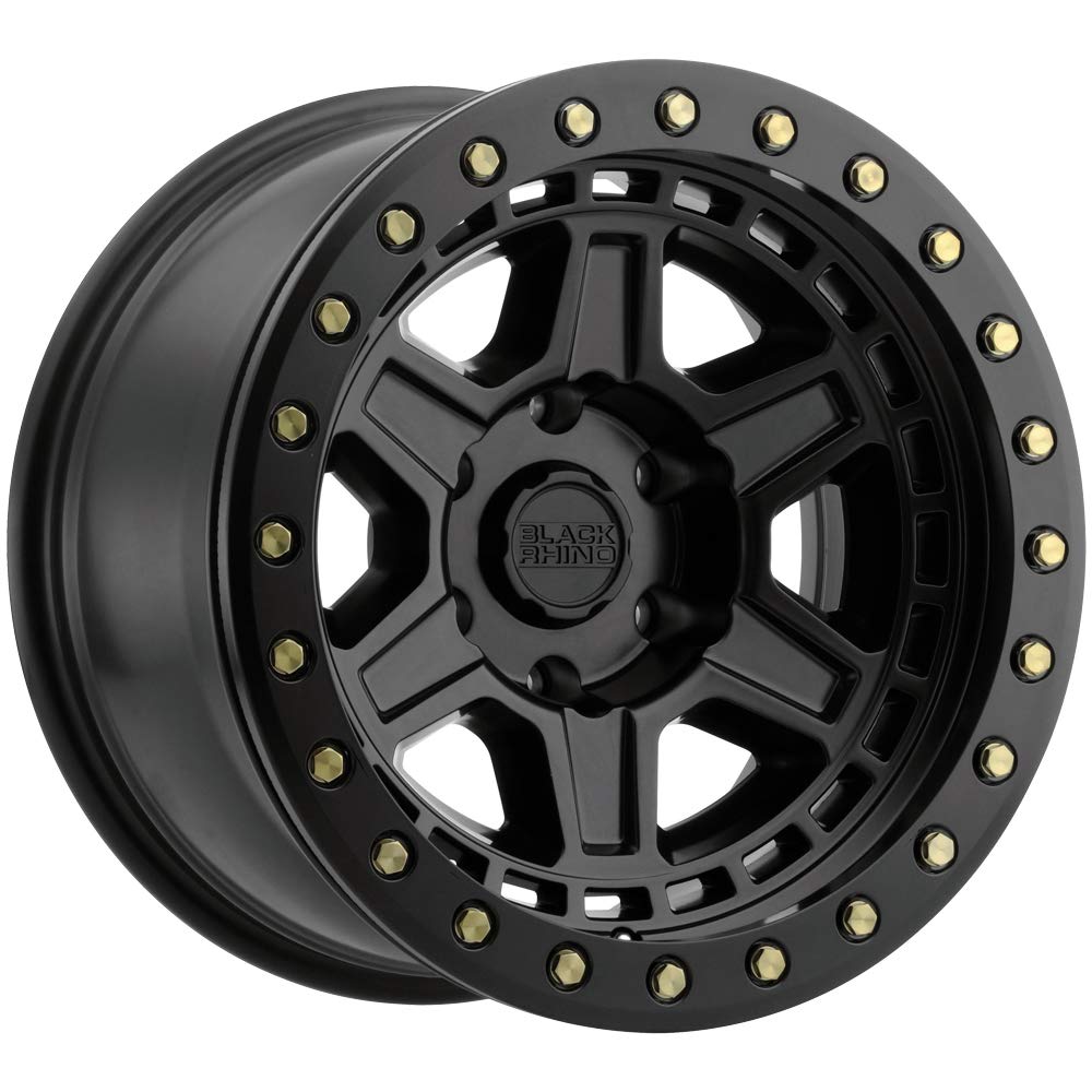 RENO Black Rhino Hard Alloys 17X9, 6X5.5, 5, 0mm MATTE BLACK W/ BRASS BOLTS - 1790REN006140M12