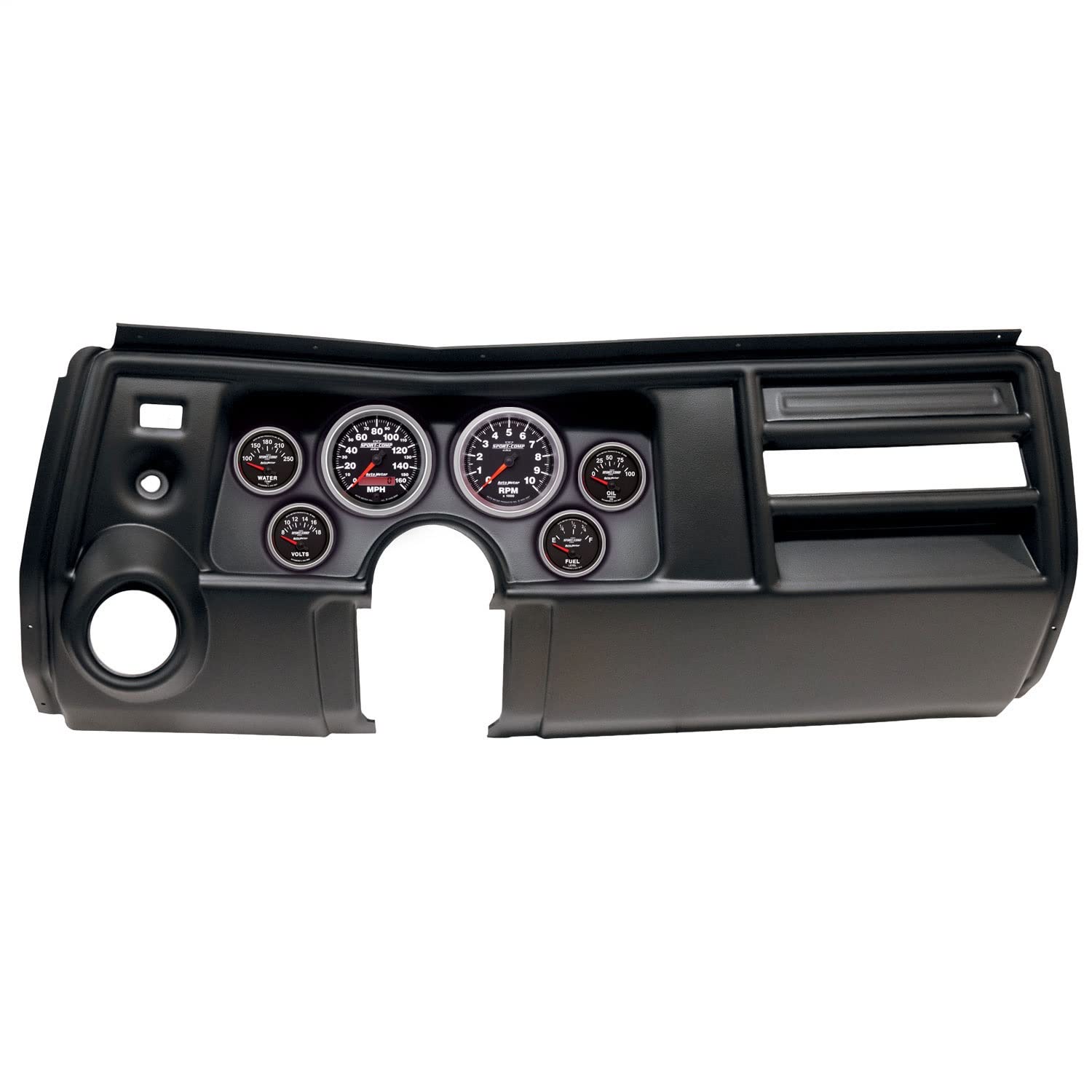 AutoMeter Dash Kit Direct Fit, (3 3/8" X2, 2 1/16" X4), Chevy Chevelle Vent 69, Sport-Comp Ii (2909-12)