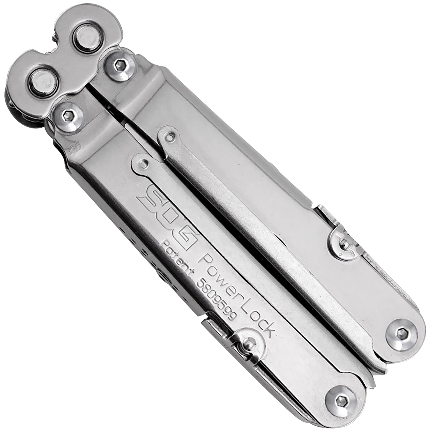 Heavy Duty SOG Powerlock 18 Multitool Pliers with Ballistic Nylon Sheath (Satin)