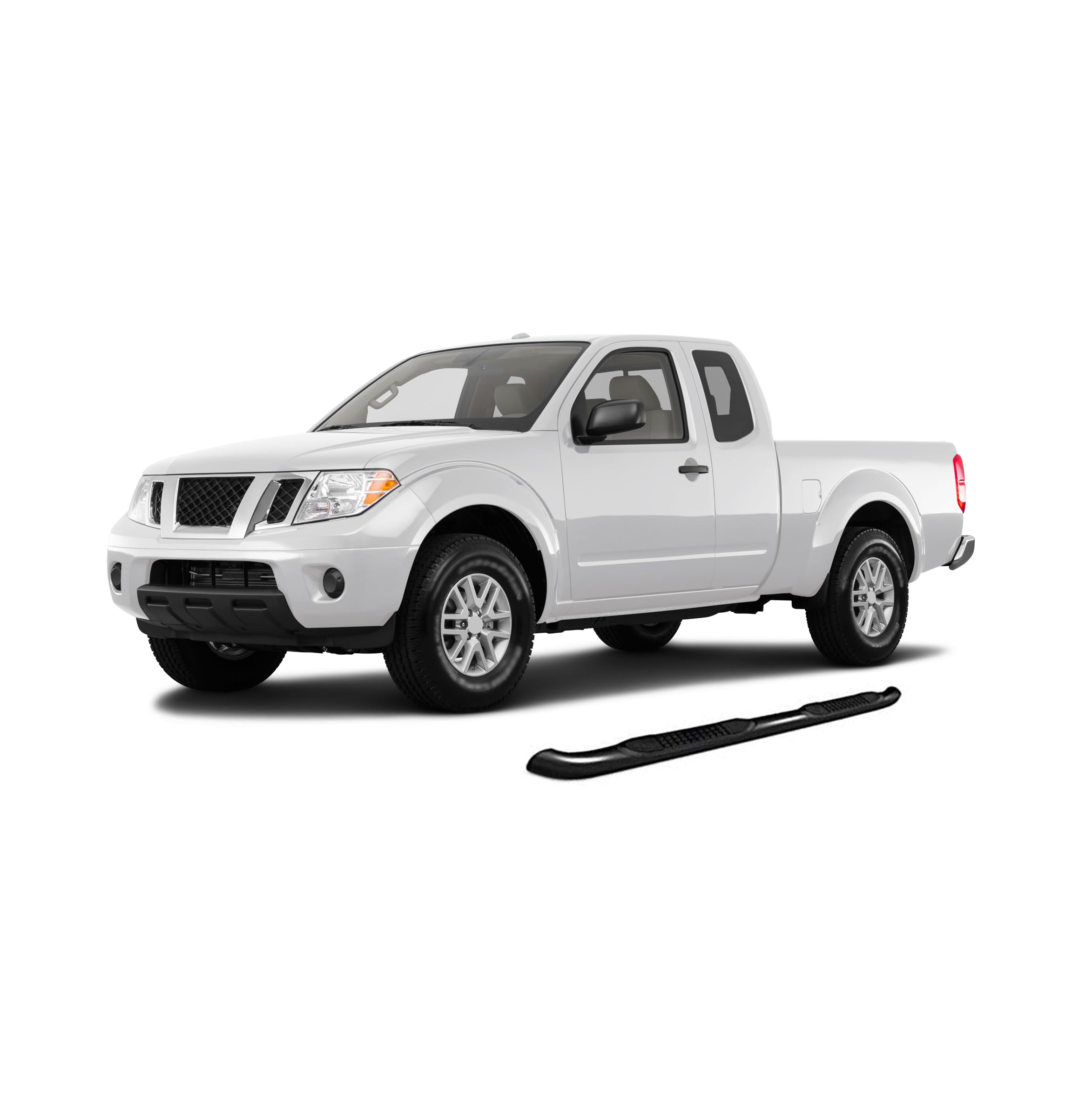 3in Black Horse Side Steps Compatible with 2009-2012 Suzuki Equator Extra Cab|2005-2024 Nissan Frontier Extended Cab-9NIFRKA