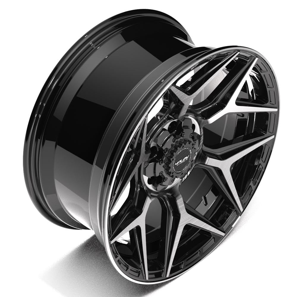 20 Inch 4PLAY Wheels Rim 4P06 Fits 6x135 & 6x139.7 20x9 Gloss Black Brushed with Tinted Clear (1)