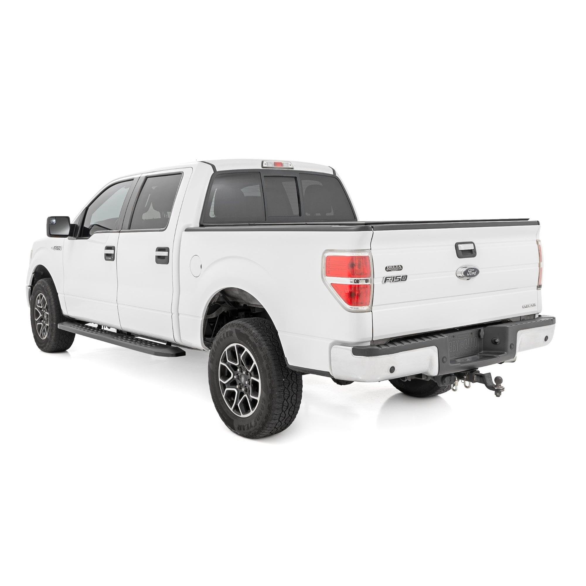 Rough Country Running Boards RPT2 for Ford F-150 Crew Cab (2009-2014) - Sleek Profile, Non-Slip Step, Rust Resistant, Easy Install