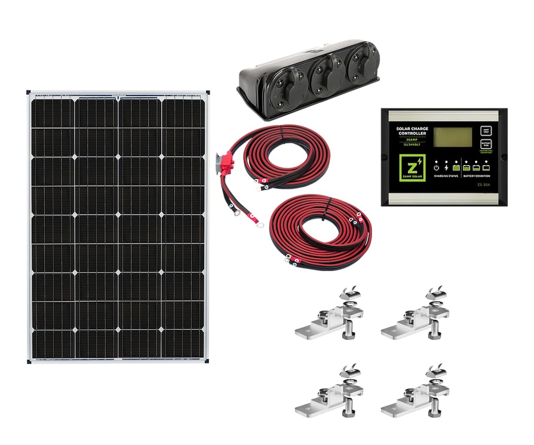 Zamp Solar 115-Watt Legacy Series Roof Mount Solar Panel Kit with Digital Charge Controller