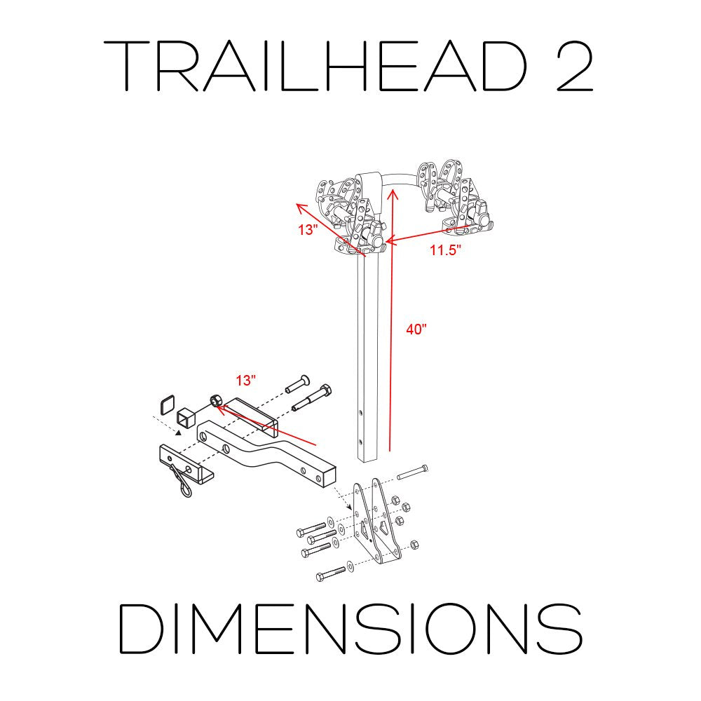 Trailhead Swagman 2 Bike Fold Down Rack (2" & 1 1/4" Receiver)