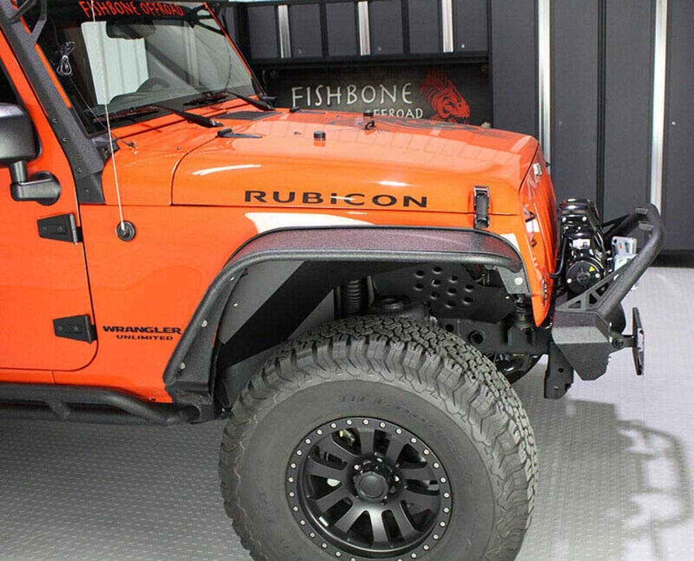 FISHBONE Jeep JK Offroad Inner Fenders 07-17 Wrangler JK Front/Rear Set of 4 Aluminum Black Powdercoat