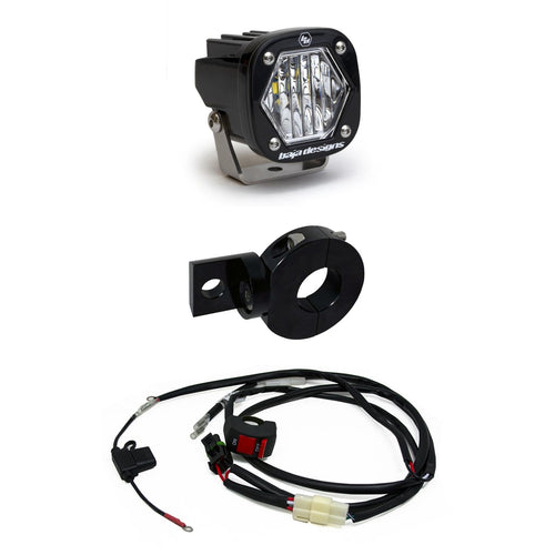Baja Designs S1 LED Light Kit Auxiliary Moto Electric Start Pit Bike (Wide Cornering; Clear Lens)