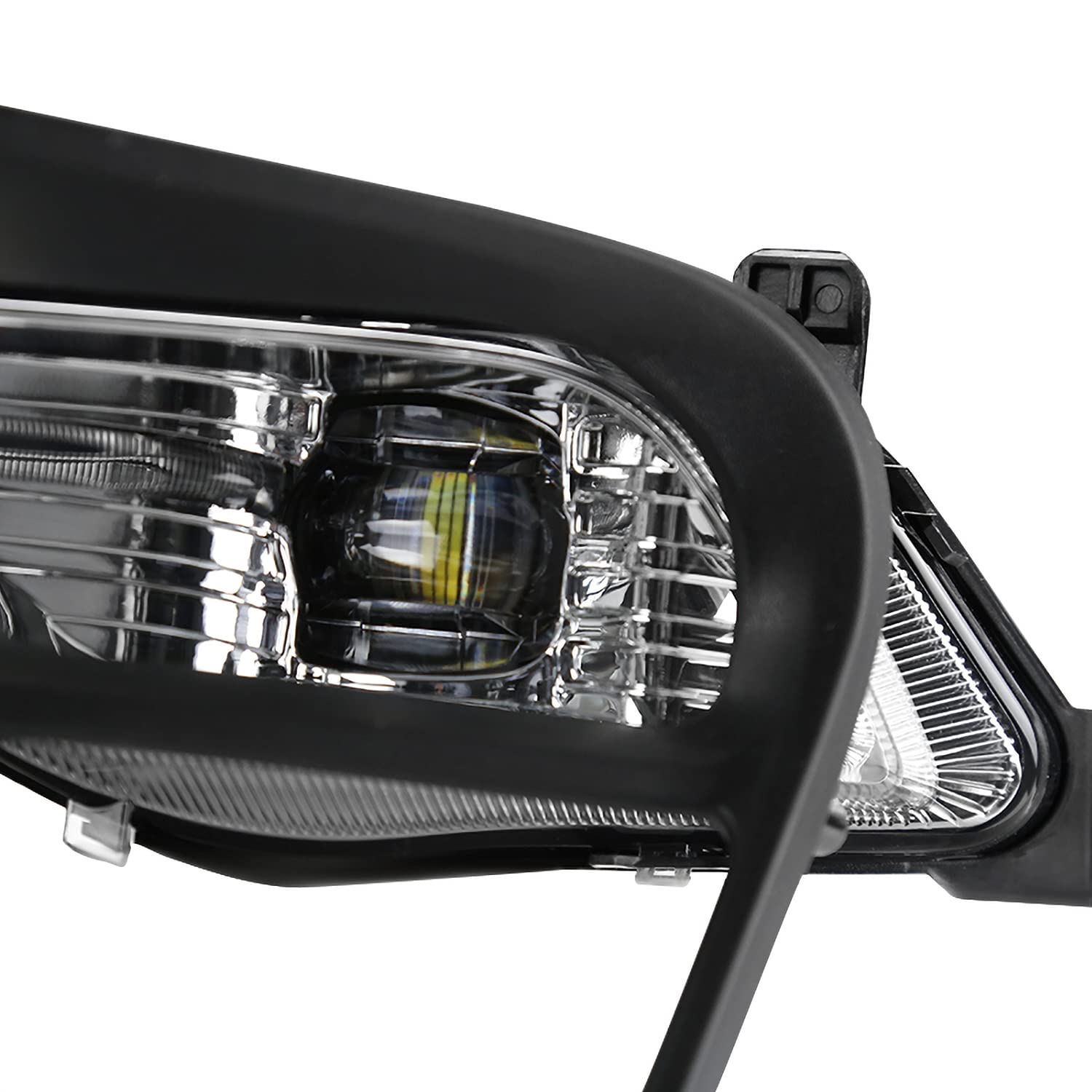 LED Fog Lights Spec-D Tuning Clear Lens + Built-In LED Bulbs + Switch Included Compatible with Ford Explorer 2018-2019 L+R Pair Assembly