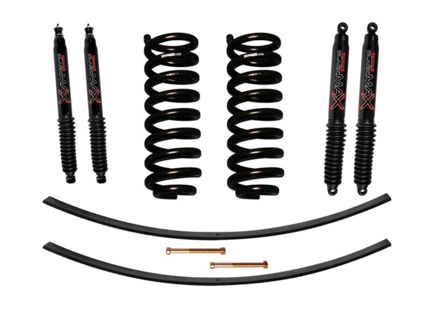 Skyjacker Suspension Lift Kit 132K-B w/Shock Black MAX Shocks 1.5-2 in. Lift Incl. Front Coil Springs Rear Add-A-Leafs