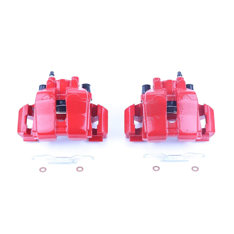 Power Stop Pair of High-Temp Red Powder Coated Front Calipers For Ford Escape 2007-2012, Mazda Tribute 2008-2010, Mercury Mariner 2008-2011 [Model Specific]