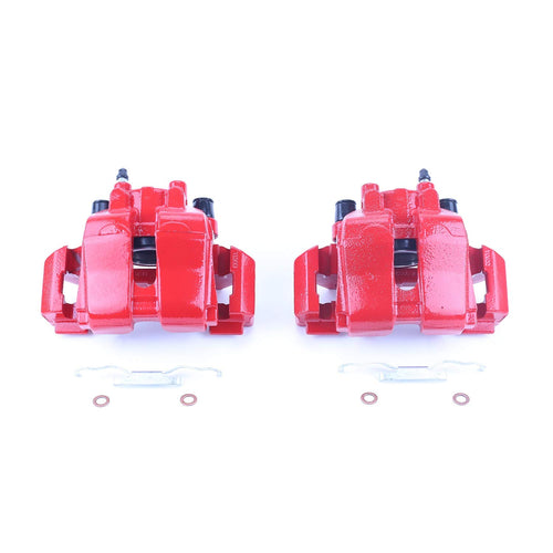 Power Stop Pair of High-Temp Red Powder Coated Front Calipers For Ford Escape 2007-2012, Mazda Tribute 2008-2010, Mercury Mariner 2008-2011 [Model Specific]