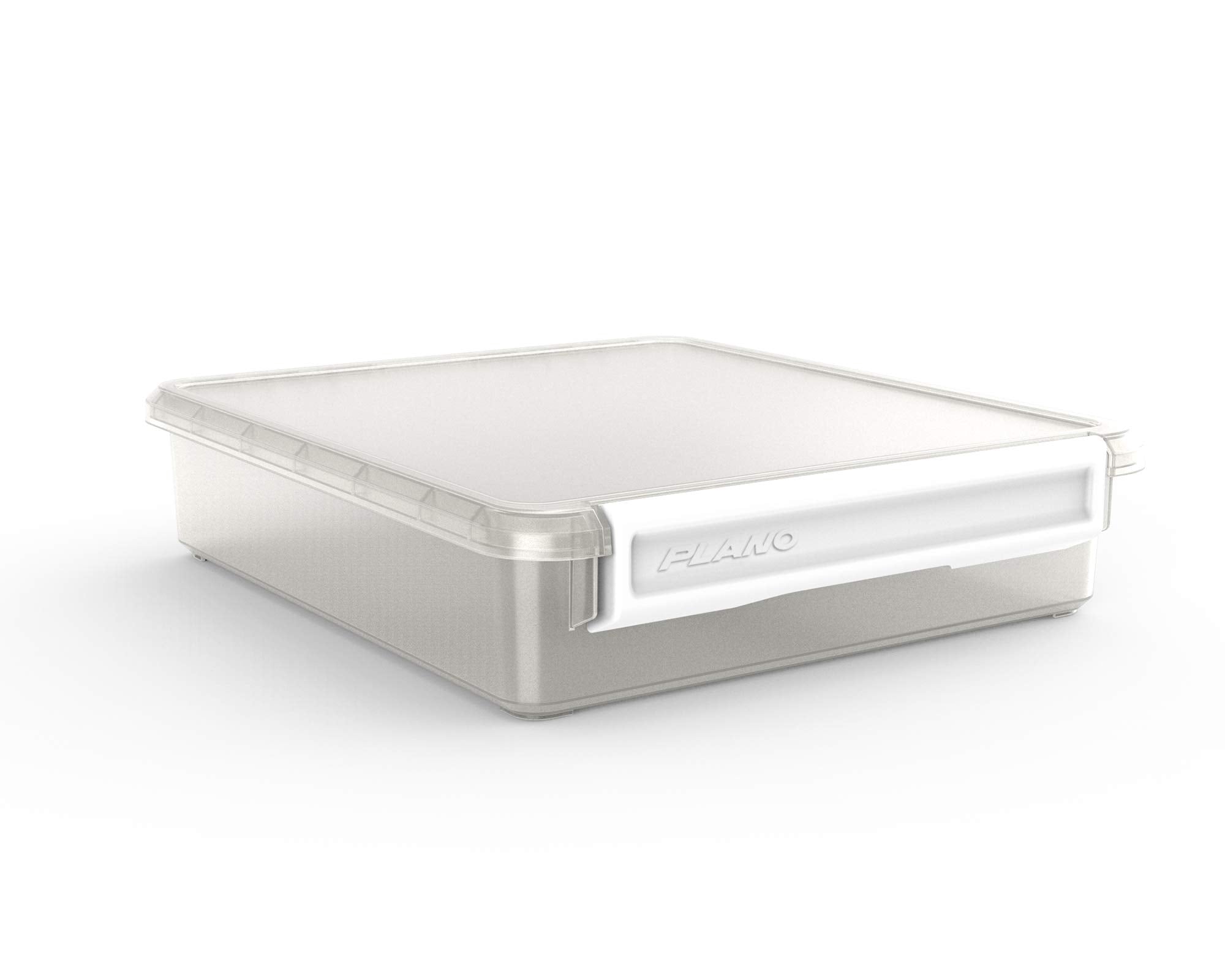 Plano PLA1313 Cube Single Cubby | Clear Storage Bin with Secure Latch, Clear with White Latch