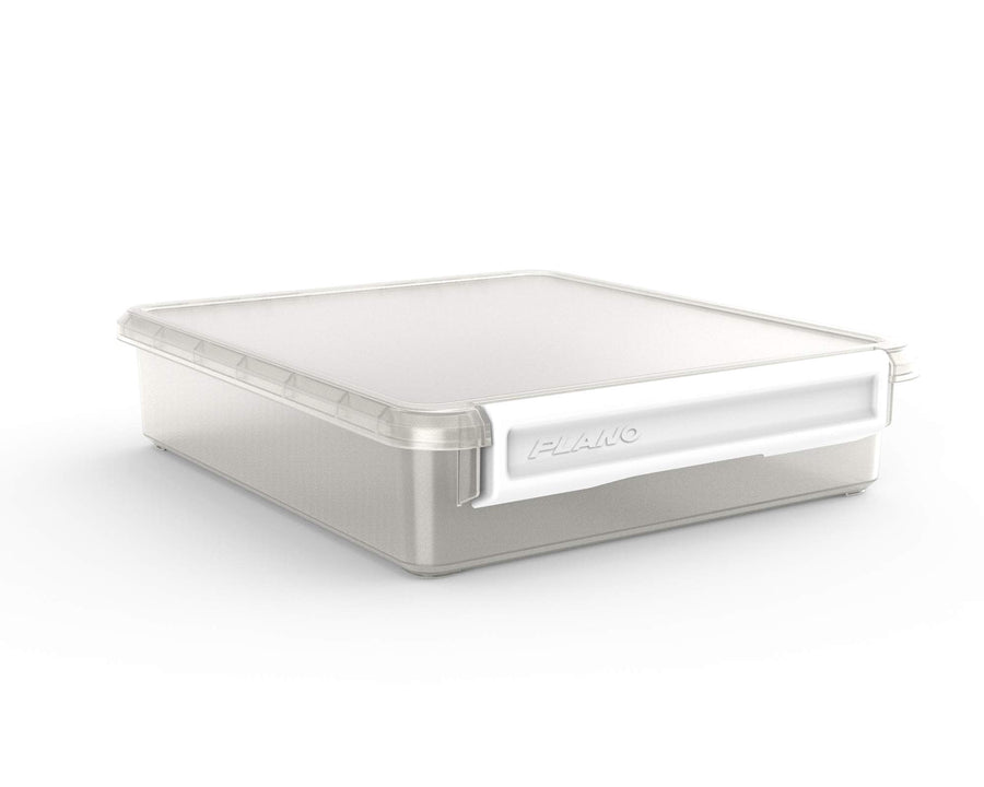 Plano PLA1313 Cube Single Cubby | Clear Storage Bin with Secure Latch, Clear with White Latch