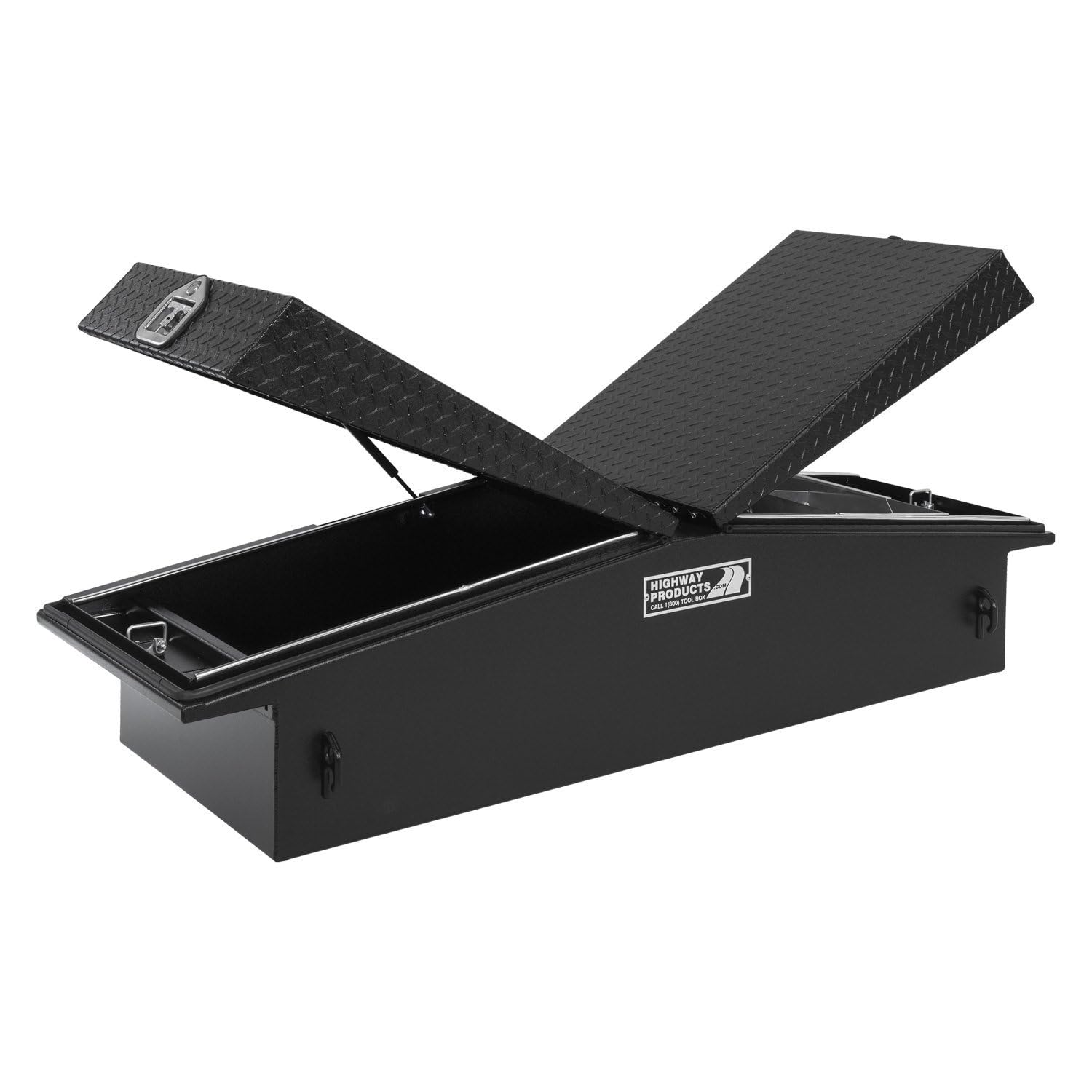 Gull Wing Tool Box 71X16X23 with Smooth Black Base/Leopard LID