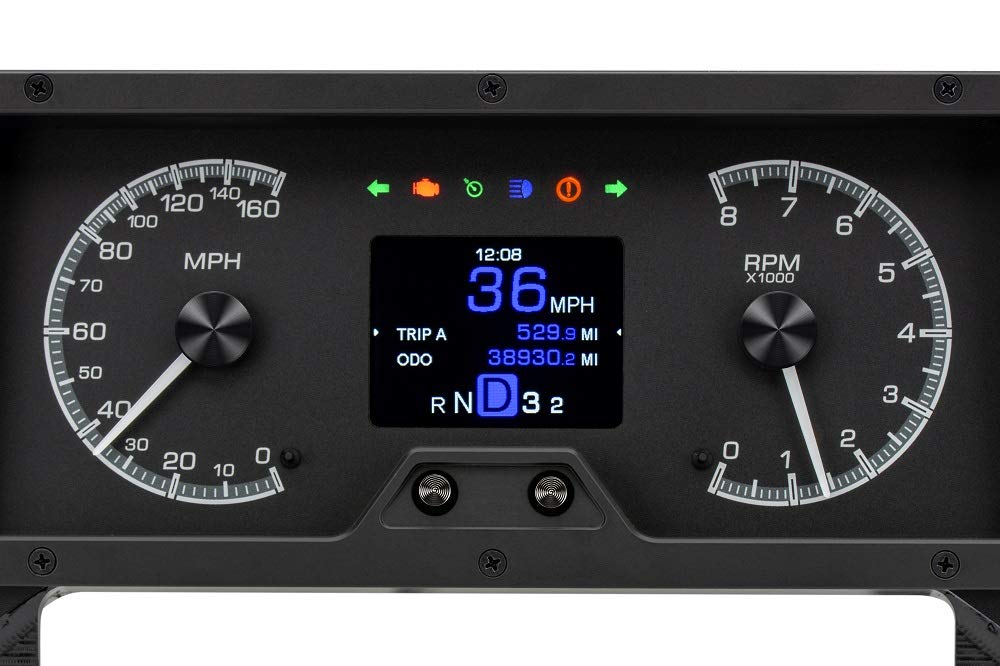 Dakota Digital HDX-84B-REG-K Analog Gauge Instrument System Compatible with 1984-87 Buick Regal and Grand National Black Alloy