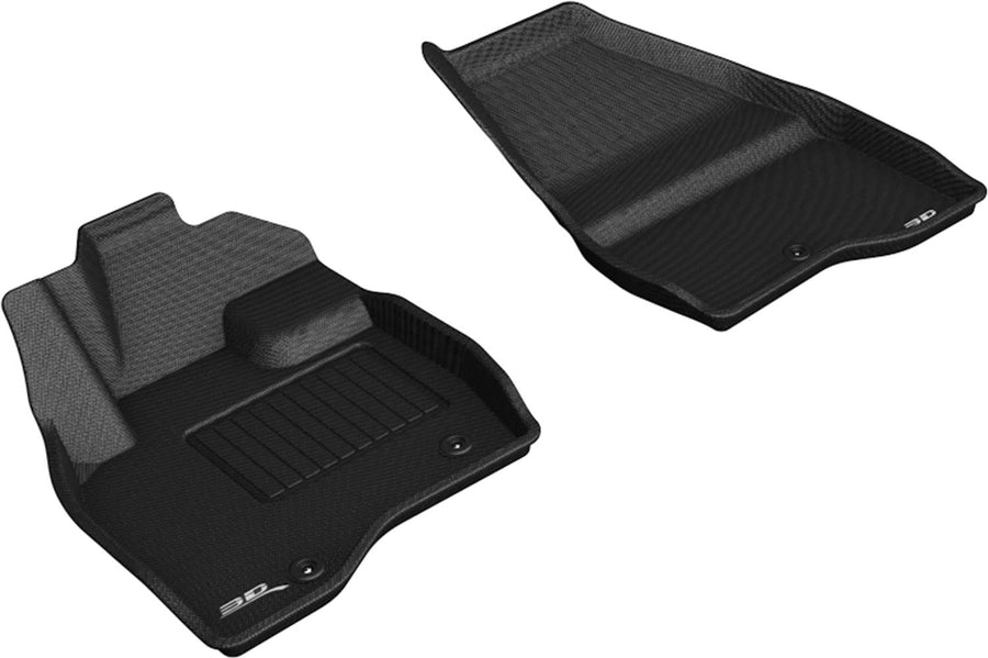 3D MAXpider Kagu Custom Fit Floor Mat (Black) Compatible with Ford Explorer 2017-2019 (Single Post on Front Passenger's Floor) - Front Row