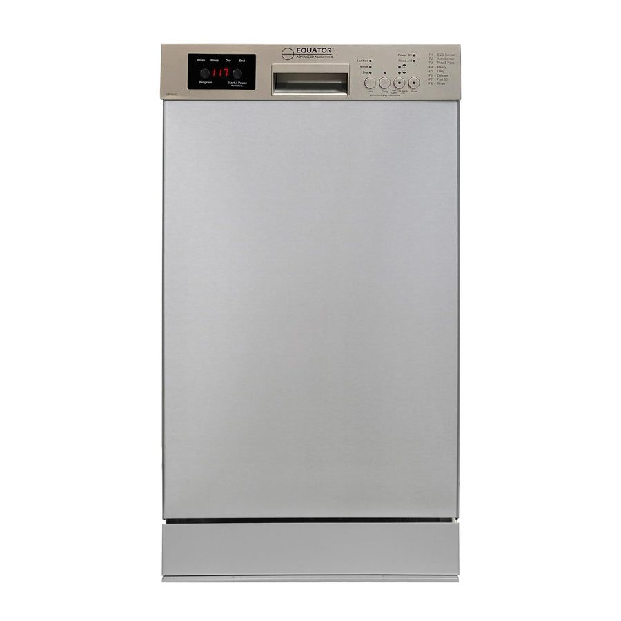18 in Equator Dishwasher 10 place+Wine Rack 3.4g QUIET 51 dB 110V E-Star ADA in Silver