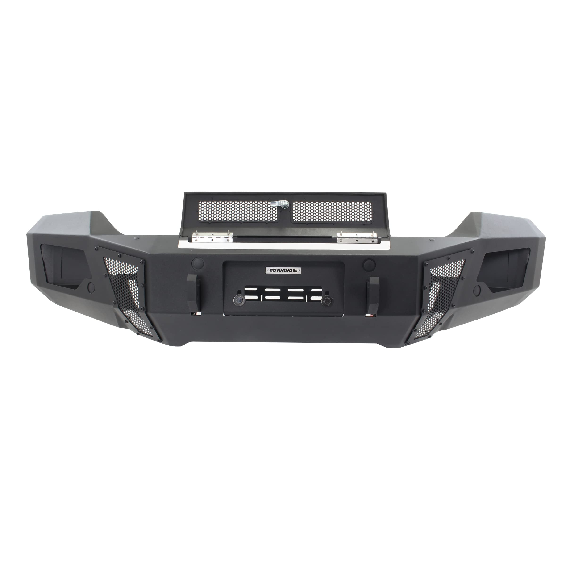 BR6 Front Bumper Go Rhino | Mild Steel, Textured Black | 24180T | Fits 2016-2018 Chevrolet Silverado 1500; 2019 Chevrolet Silverado 1500 LD (Classic) Double Cab Pickup