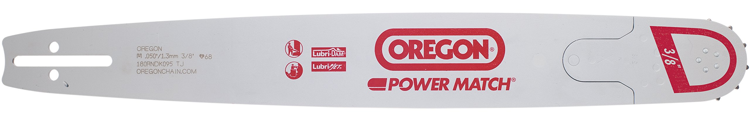 Oregon Chainsaw PowerCut Guide Bar, Bar Length 20 in, Chain Pitch 3/8 in, Chain Gauge 0.058 in, Model# 208RNDD024