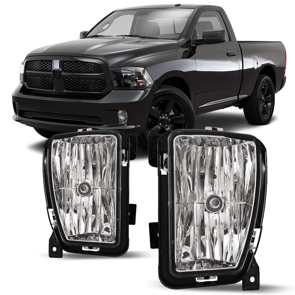 Fog Lights Winjet Compatible with [2013 2014 2015 2016 2017 2018 Dodge RAM 1500] Driving Fog Lights