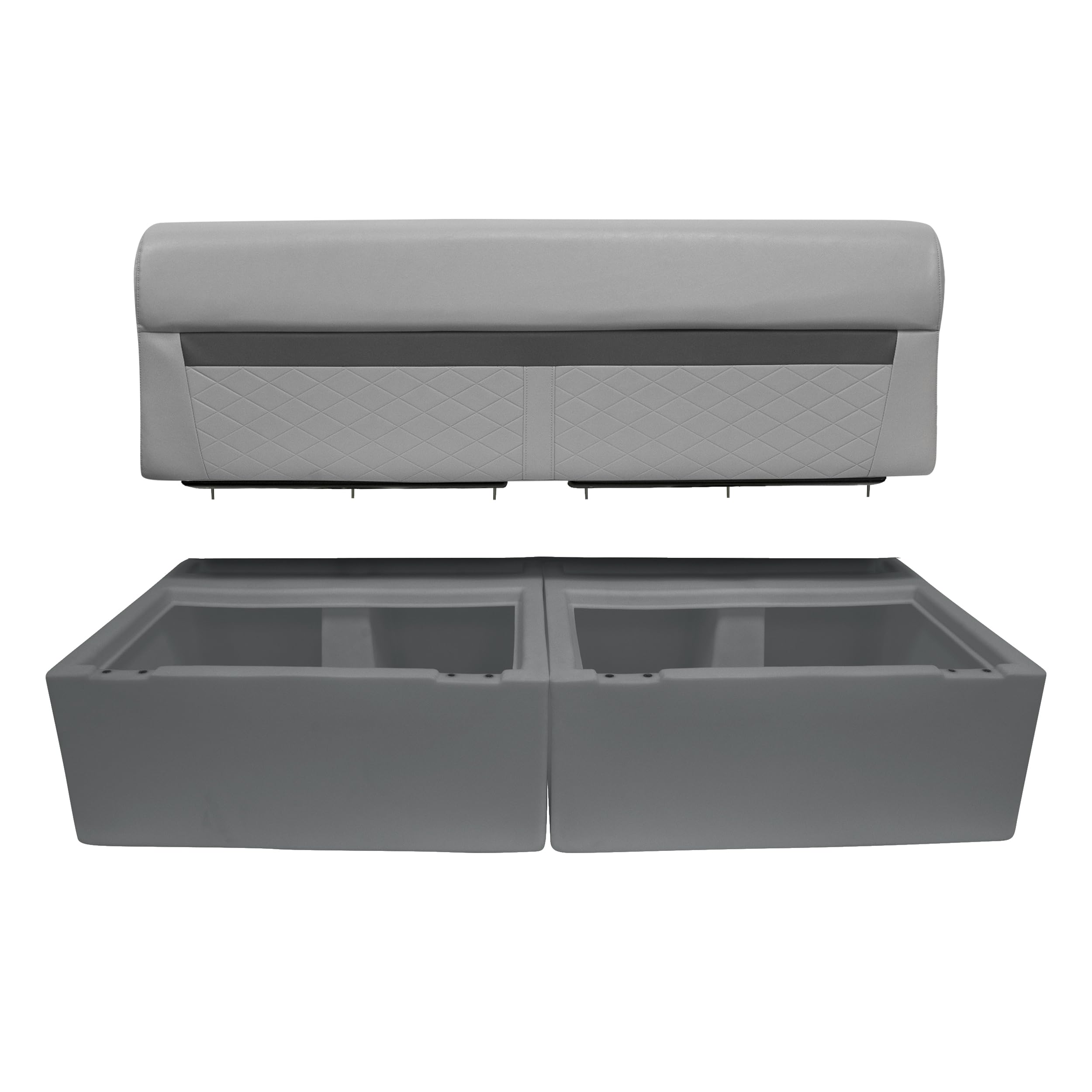 8WD95-1B-221 Wise DLX Series 28" Pontoon Bench Seat - Base Only - Grey