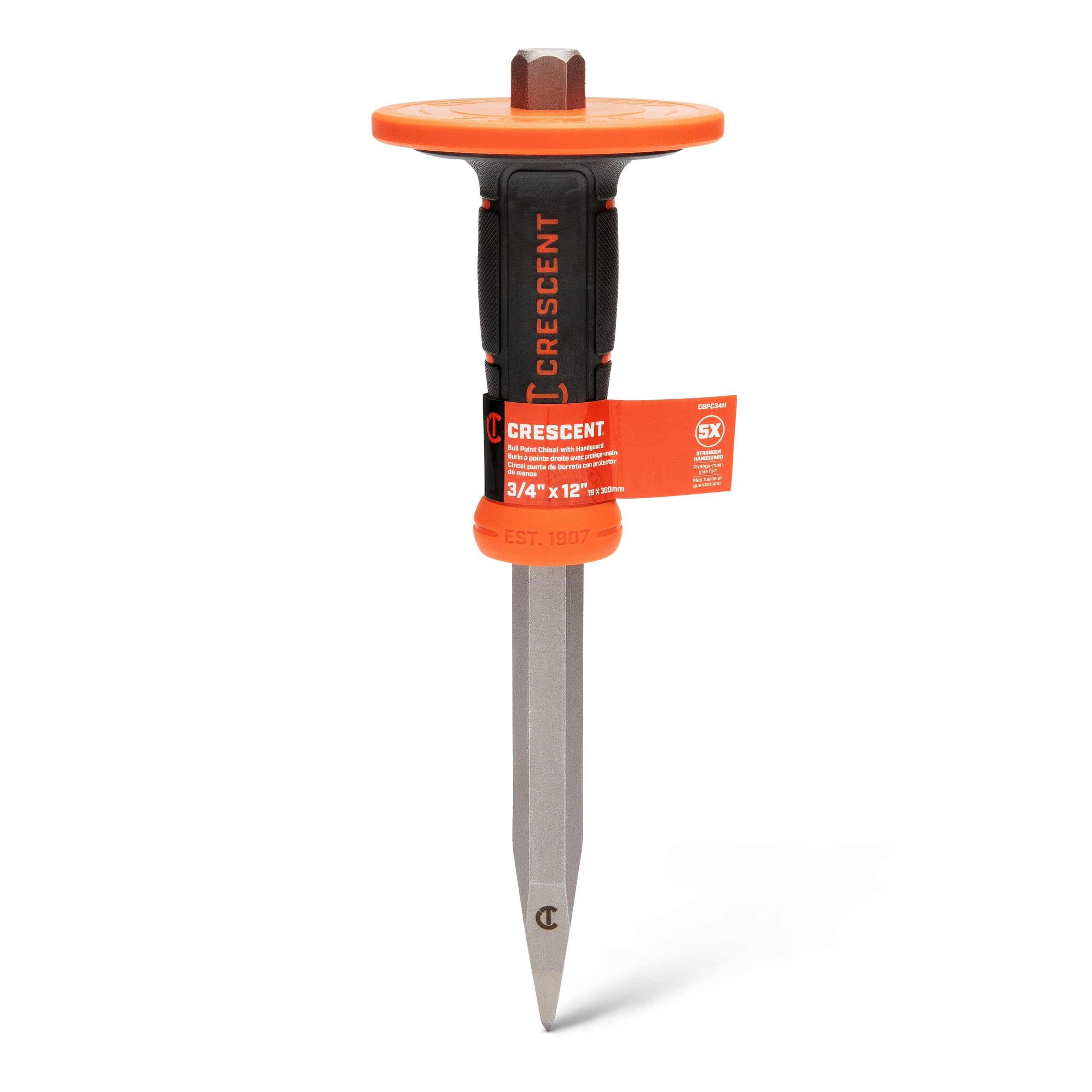 Crescent 12" Bull Point Chisel with Handguard - CBPC34H 3/4"