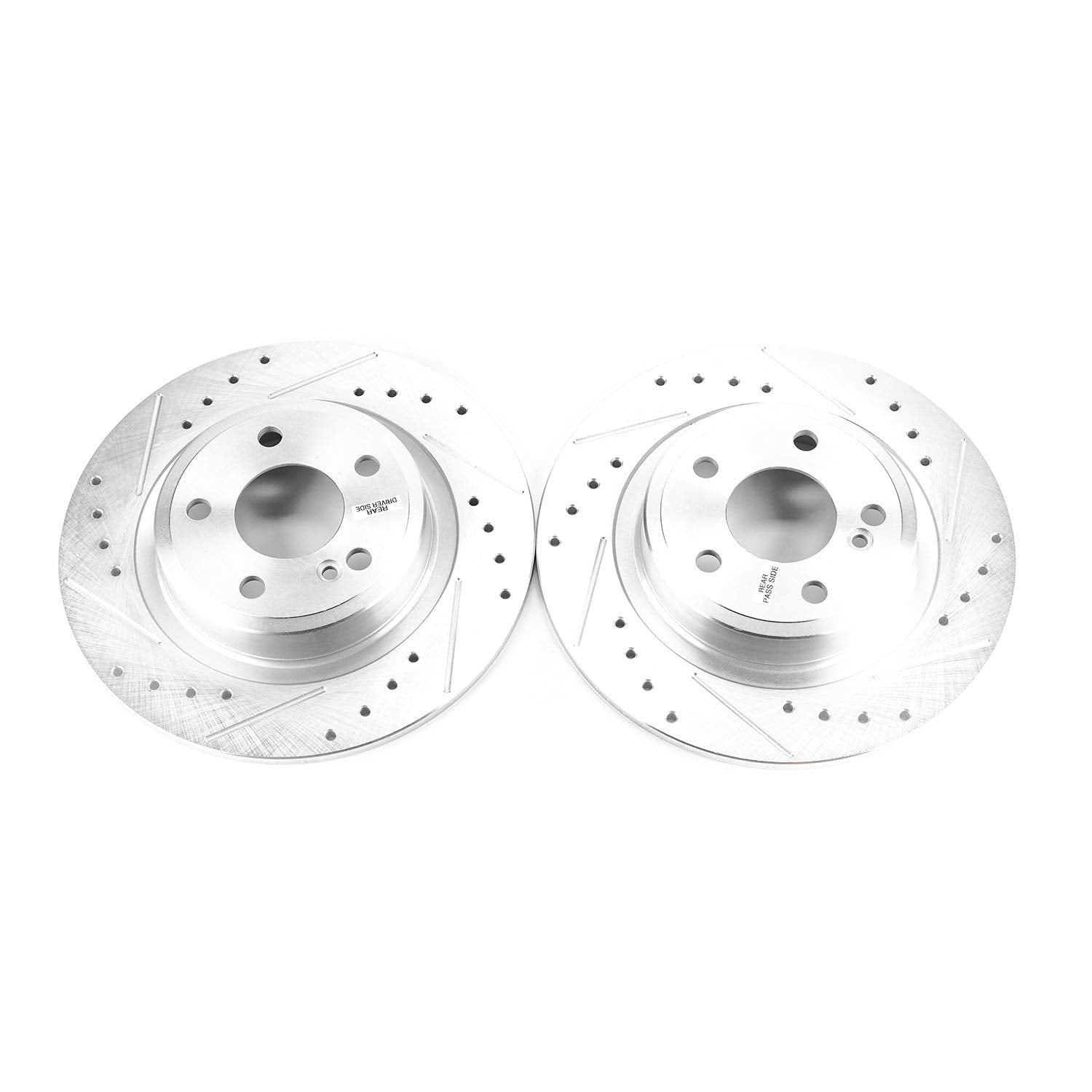 Power Stop Evolution Performance Drilled, Slotted & Plated Rear Brake Rotor Pair For Mercedes-Benz SLC300, SLK250, Mercedes-Benz SLK350, Mercedes-Benz SLK [Model Specific]