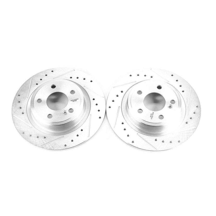Power Stop Evolution Performance Drilled, Slotted & Plated Rear Brake Rotor Pair For Mercedes-Benz SLC300, SLK250, Mercedes-Benz SLK350, Mercedes-Benz SLK [Model Specific]