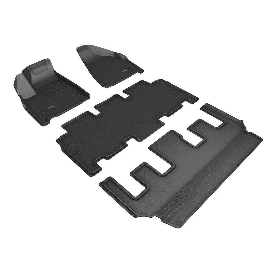 MAXpider 3D Custom Fit All Weather Floor Mats for Chrysler Pacifica Hybrid Limited 2021-2023 Kagu Series, Black Row 1, 2, and 3