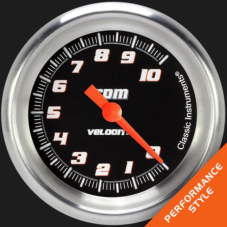 Velocity Classic Instruments Black 2 5/8" Tachometer Full Sweep VS383BAPF