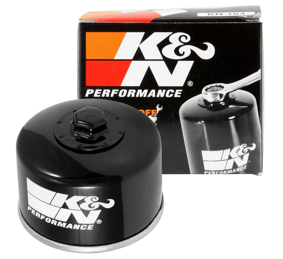 K&N Motorcycle Oil Filter: Premium High Performance, Designed to be used with Synthetic or Conventional Oils, Wrench Off Nut: Fits Select BMW Motorcycles, KN-164