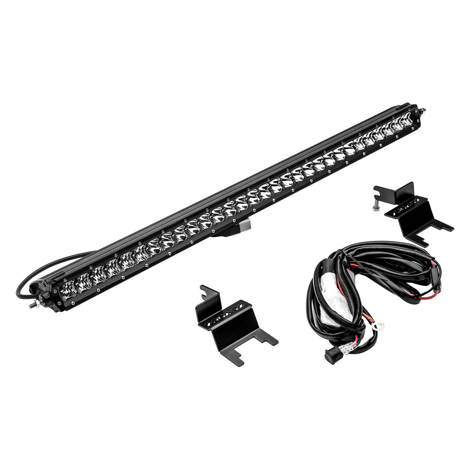 ZROADZ LED Rear Window Kit - Compatible w/ 2018 - 2022 Jeep JL - Incl. 30 Inch Light - Mild Steel Gloss Black Finish - Bolt-On Easy Installation - PN #Z394931-KIT