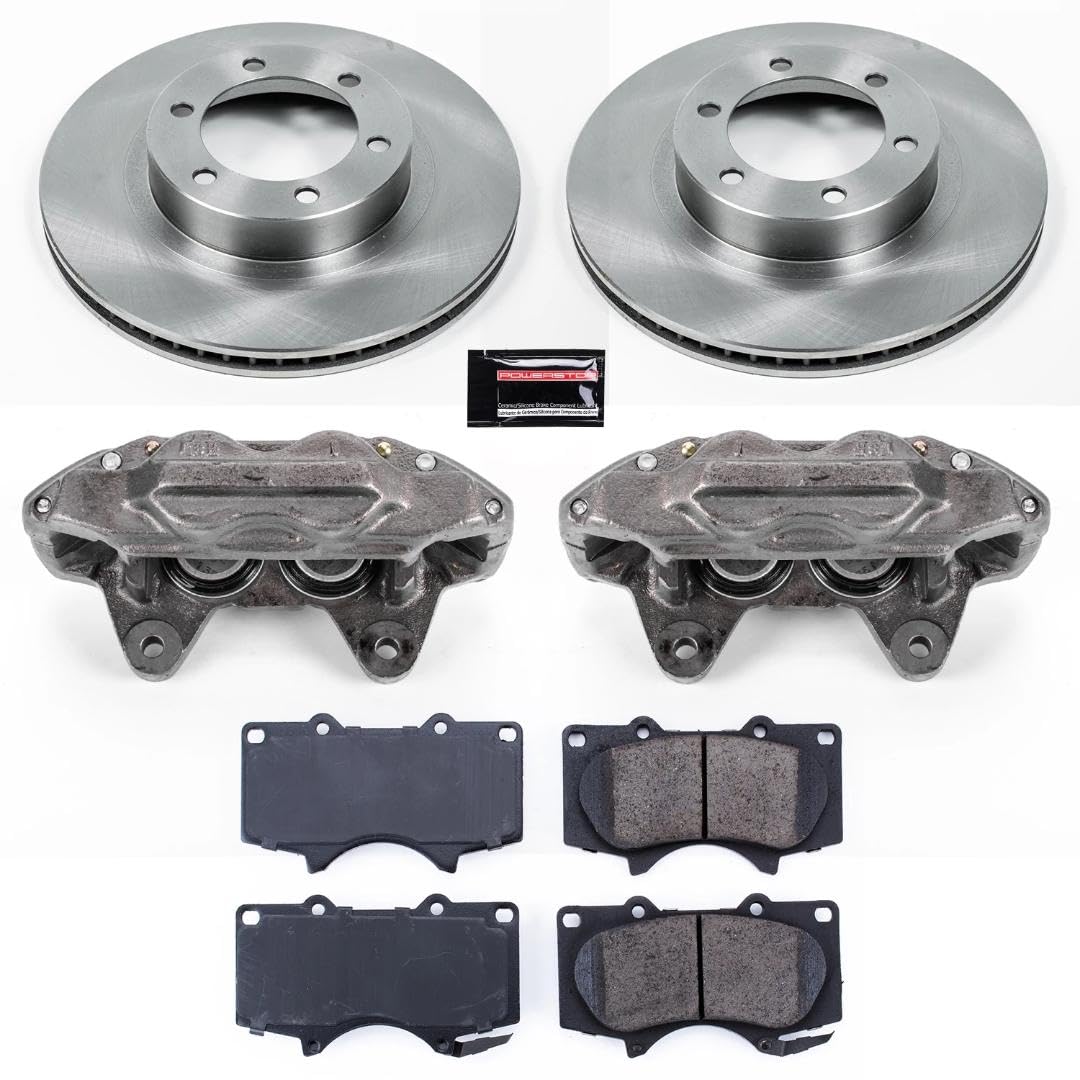 Power Stop KCOE2421 Replacement Autospeciality Front Caliper Kit- OE Rotors, Ceramic Brake Pads, Calipers For Lexus GX470 2003-2009, Toyota 4Runner 2003-2009 [Model Specific]