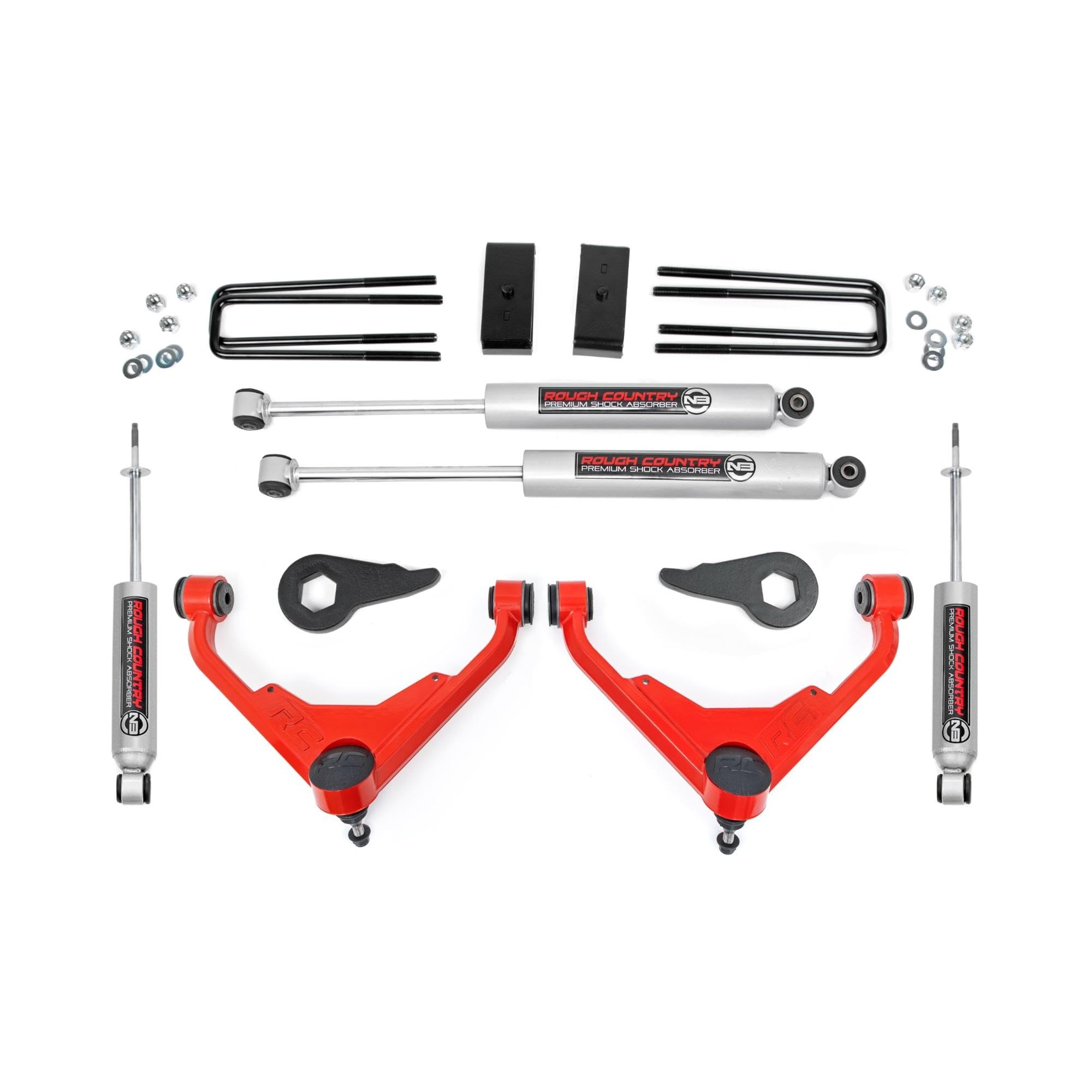 3" Rough Country Lift Kit for 01-10 Chevy/GMC 2500HD | FK/FF Codes - 859830RED
