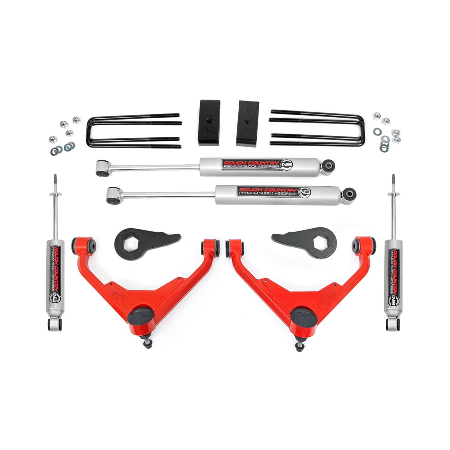 3" Rough Country Lift Kit for 01-10 Chevy/GMC 2500HD | FK/FF Codes - 859830RED