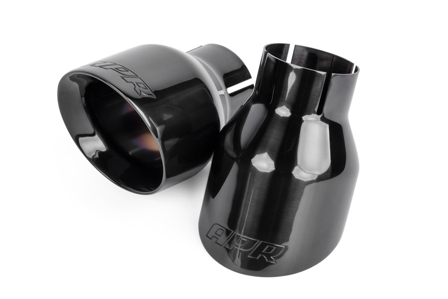 Double-Walled APR TPK0003 4 in. Slash-Cut Tips Polished Diamond Black - Set of 2