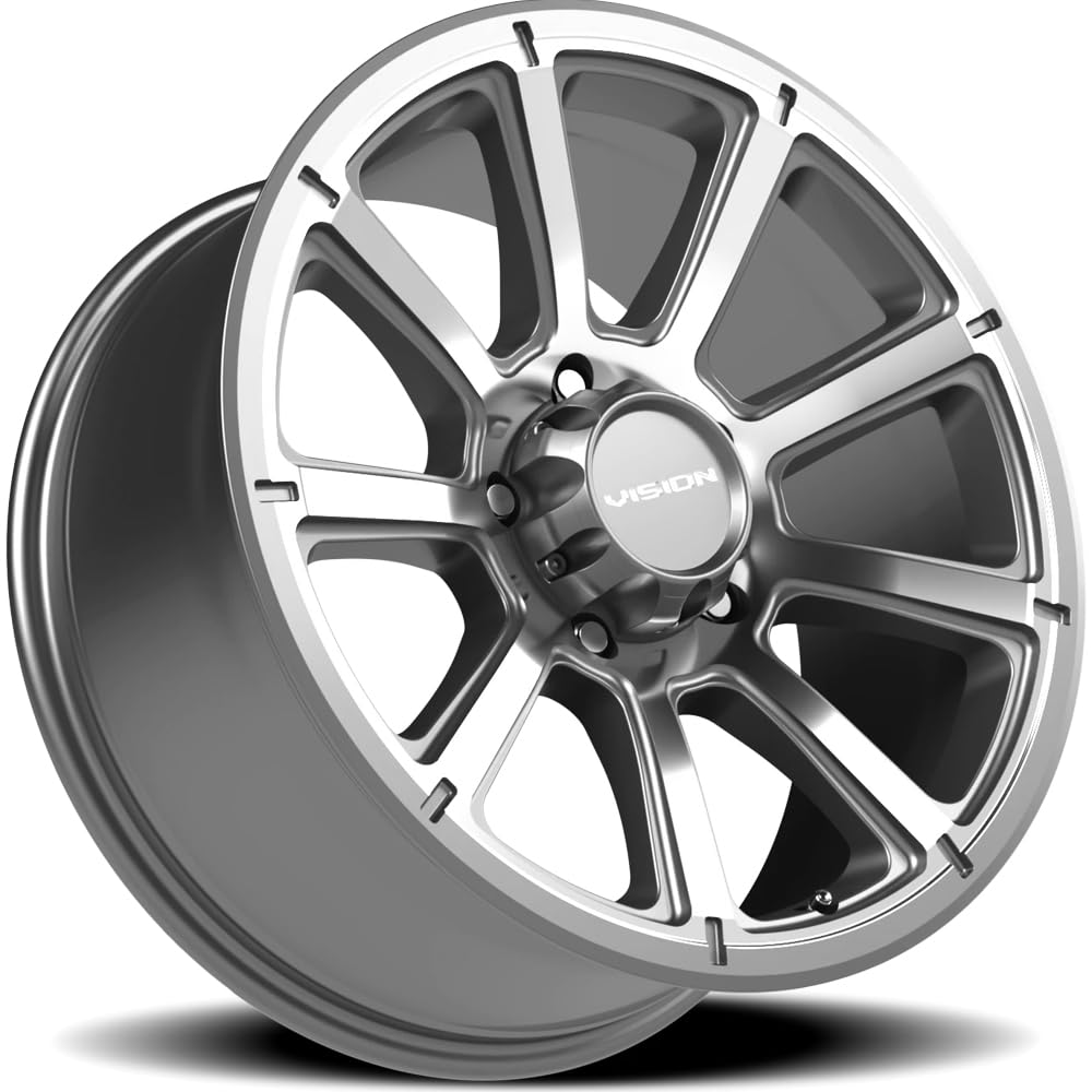 16" Inch VISION 5x114.3 Turbine Wheel Rim 353 16x8 +0mm Grey Machined