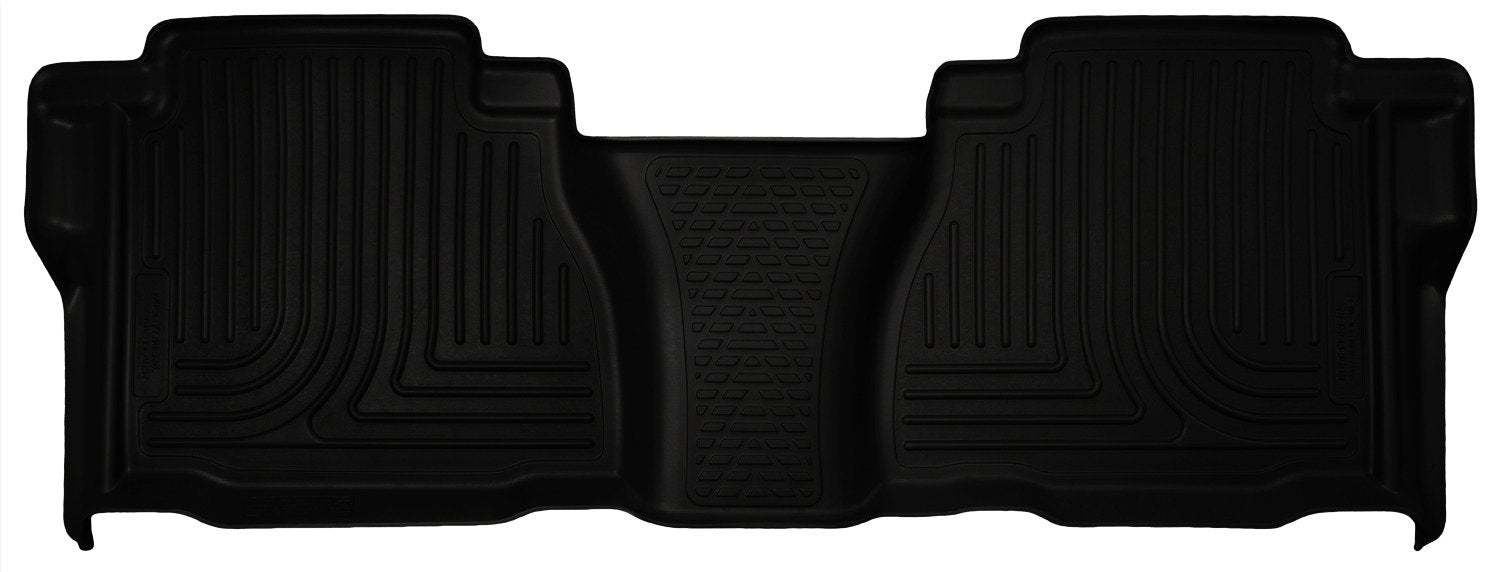 Husky Liners Floor Mats Weatherbeater | Fits 2007-2013 Toyota Tundra, CREWMAX & Double CAB ONLY | 2nd Row, 1-pc Black - 19591