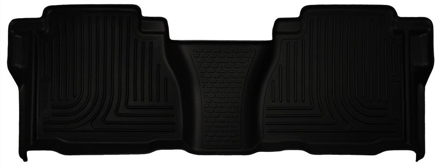 Husky Liners Floor Mats Weatherbeater | Fits 2007-2013 Toyota Tundra, CREWMAX & Double CAB ONLY | 2nd Row, 1-pc Black - 19591
