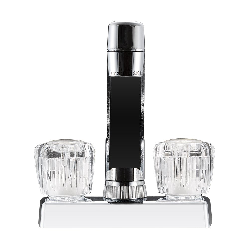 Dura Faucet RV DF-PK640A-CP Kitchen, Galley or Bar Swivel Faucet with Crystal Acrylic Knobs (Chrome)