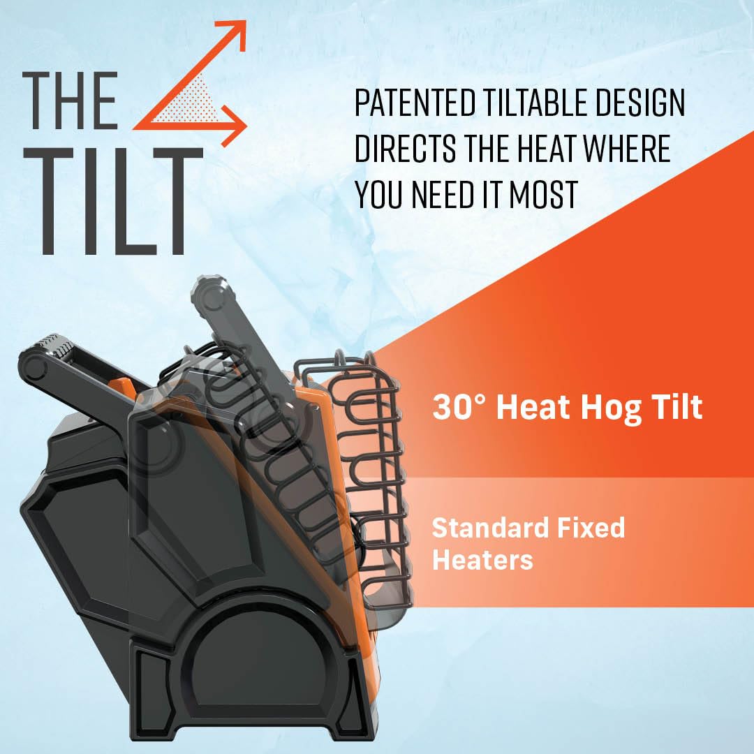 18,000 BTU Heat Hog Portable Propane Radiant Space Heater, Indoor, Outdoor, Garage, Camping, Outdoor Sports, Boating, RVs, Tiltable Design, Gas Powered
