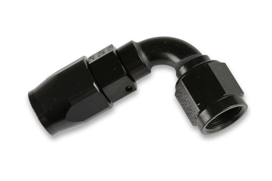 90 Degree Earl's Swivel-Seal® Hose End -6 AN - Black - Clamshell Package