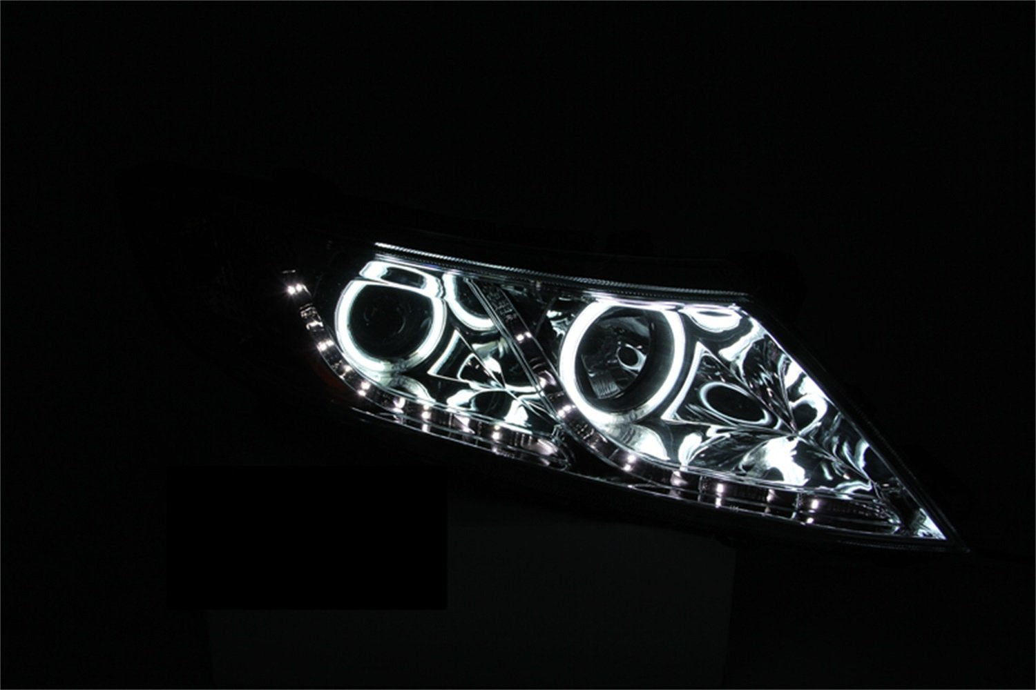 Chrome/Clear/Amber Halogen Projector Headlight AnzoUSA for Kia Optima