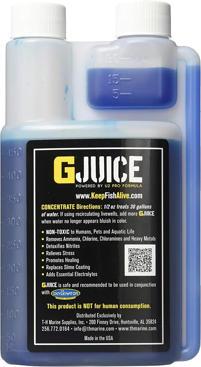 T-H Marine G-Juice Livewell Treatment Freshwater - Ultimate Fish Care Formula - 8 oz - Non-Toxic Water Conditioner for Fish Transport & Livewells