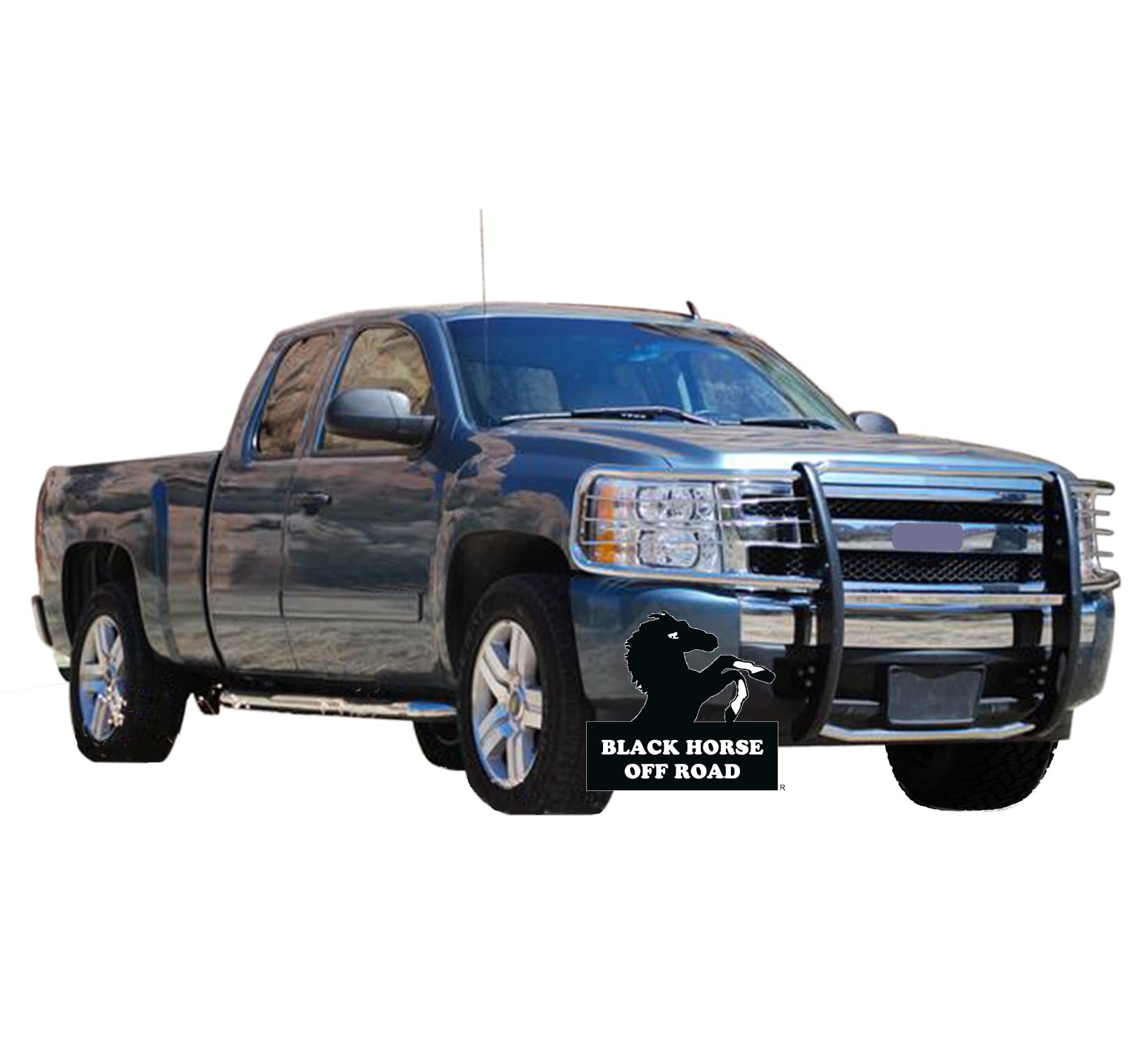 Bumper Guard Black Horse Grille brush Modular Stainless Steel Compatible with 2007-2013 Chevrolet Silverado 1500-17A035700A2MSS
