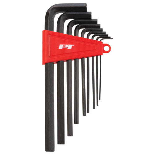 Hex Key Set Performance Tool W1394 Heat Treated Alloy Steel Long Shank with Storage Holder, Metric Sizes: 15mm to 10mm