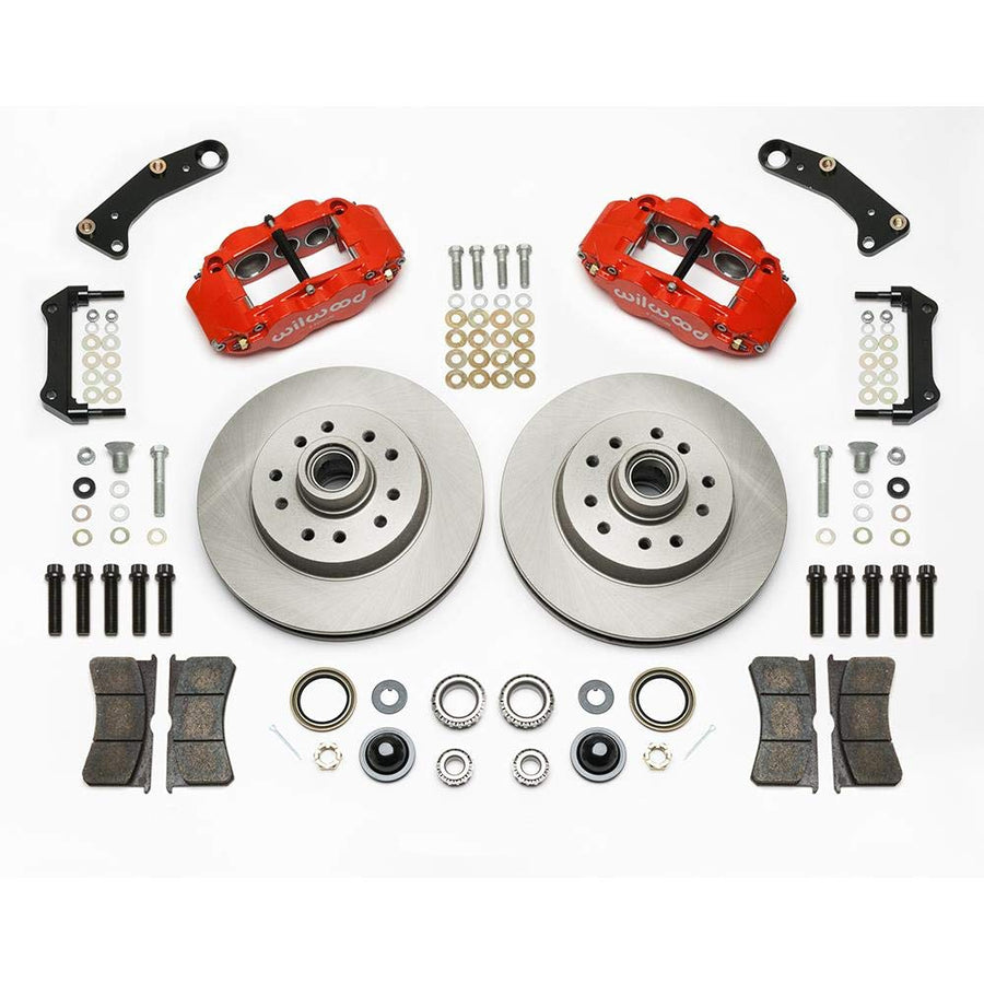 11.86" FNSL6R Front Kit, 1 PC Rotor&Hub, Red