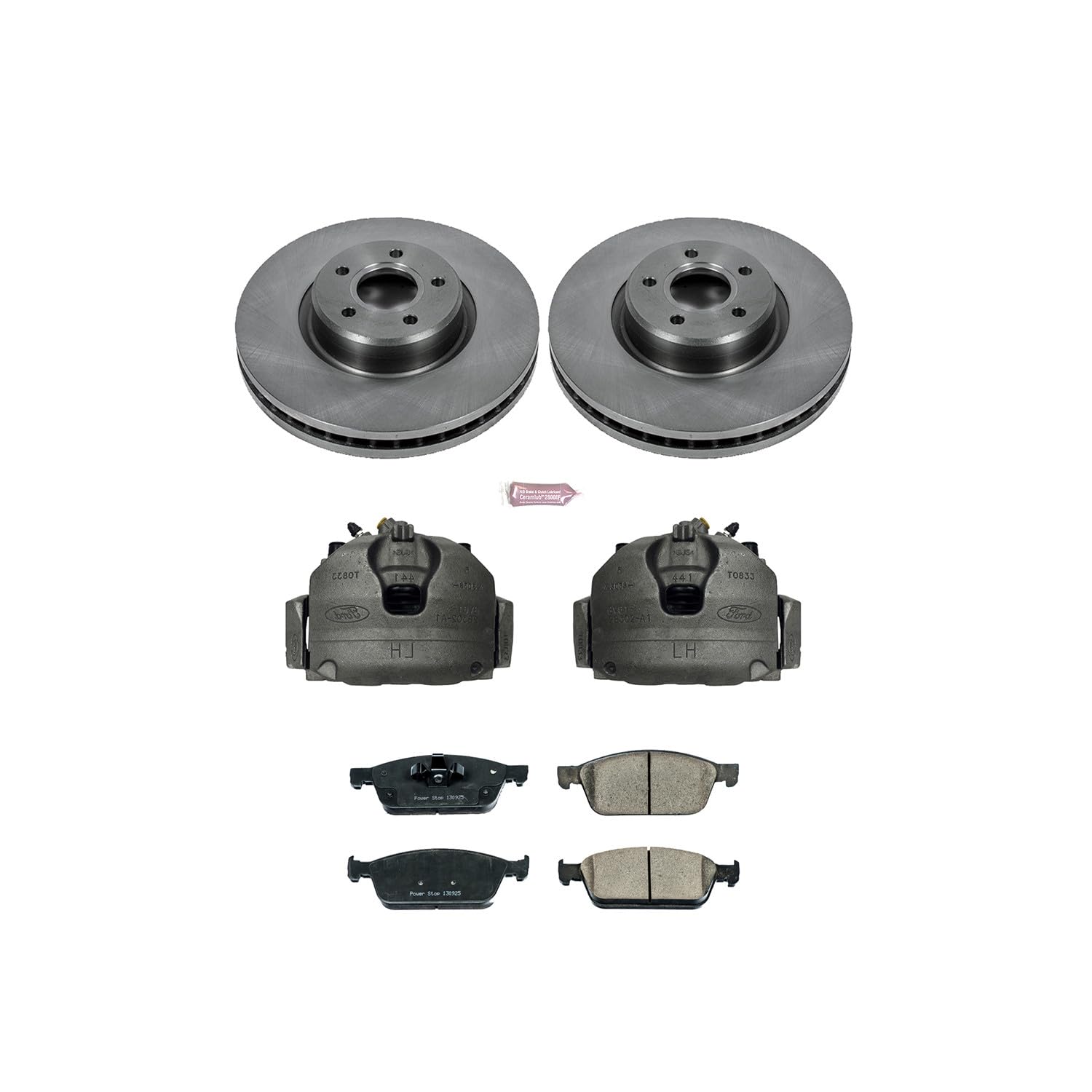 Power Stop KCOE6349 Replacement Front Stock Brake Kit (with Calipers) For Ford Escape 2013-2017, Ford Transit Connect 2014-2018 [Model Specific]
