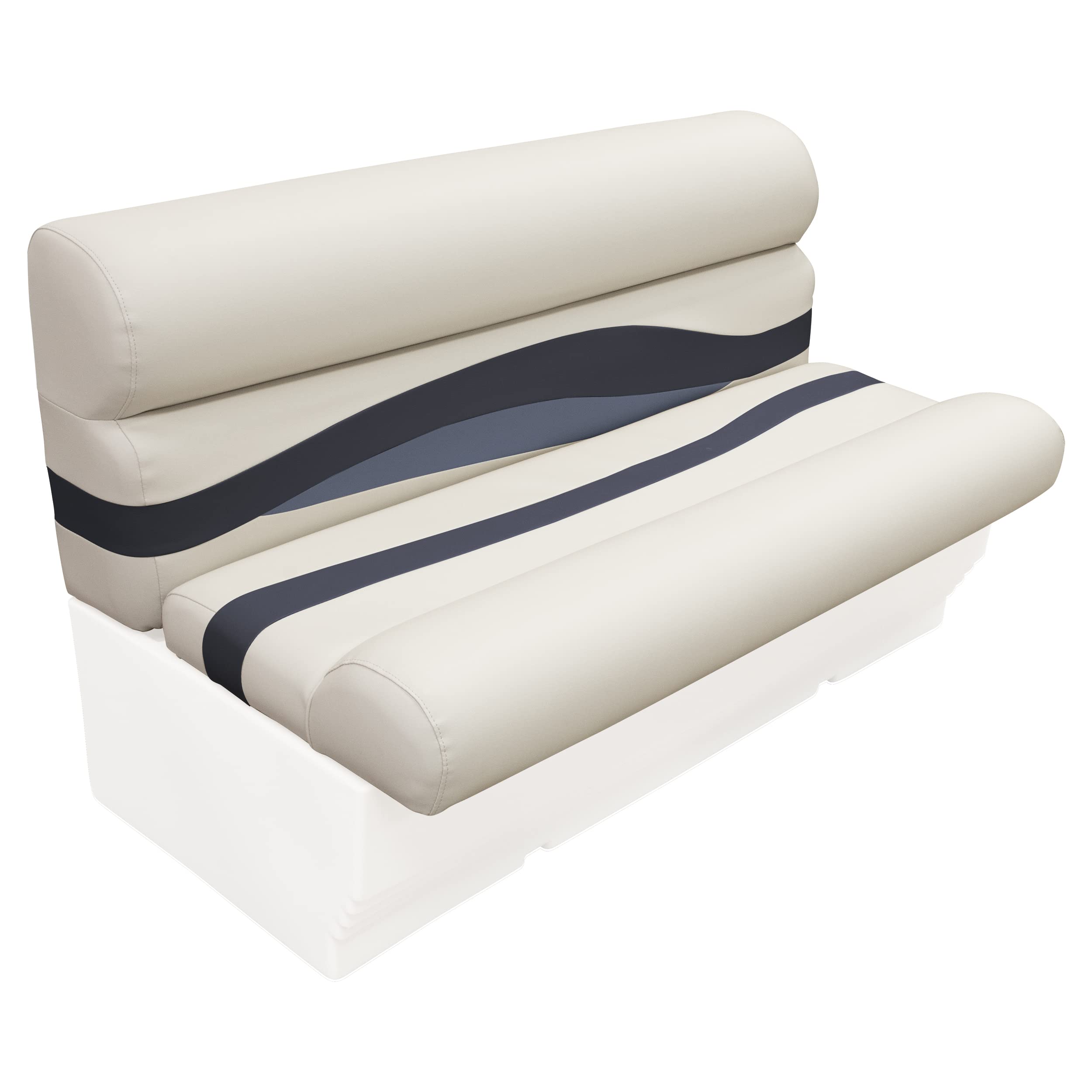 Wise Premier Series BM1145-986 Pontoon 50" Bench Seat Cushion Set, Platinum/Spectra Navy/Cobalt