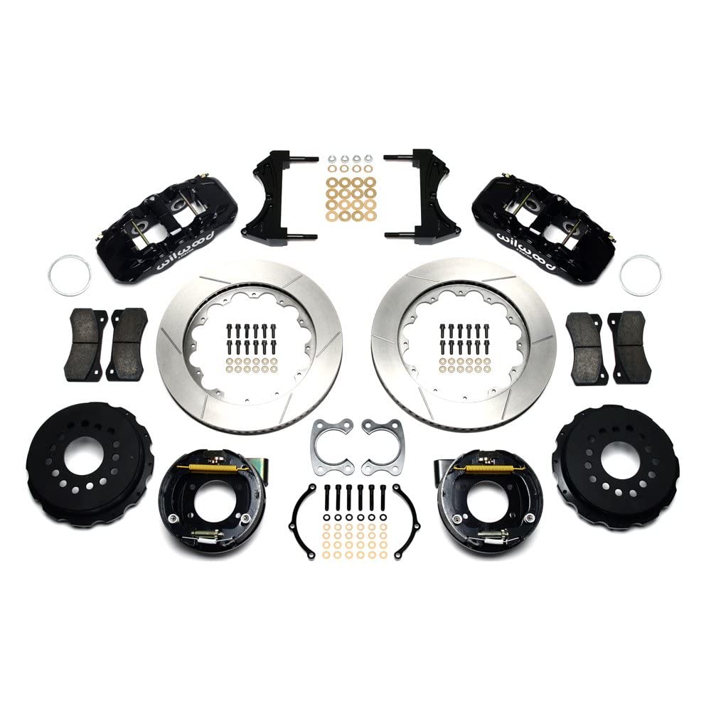 Rear AERO4 P-Brake Kit,14.00", Drilled, Red