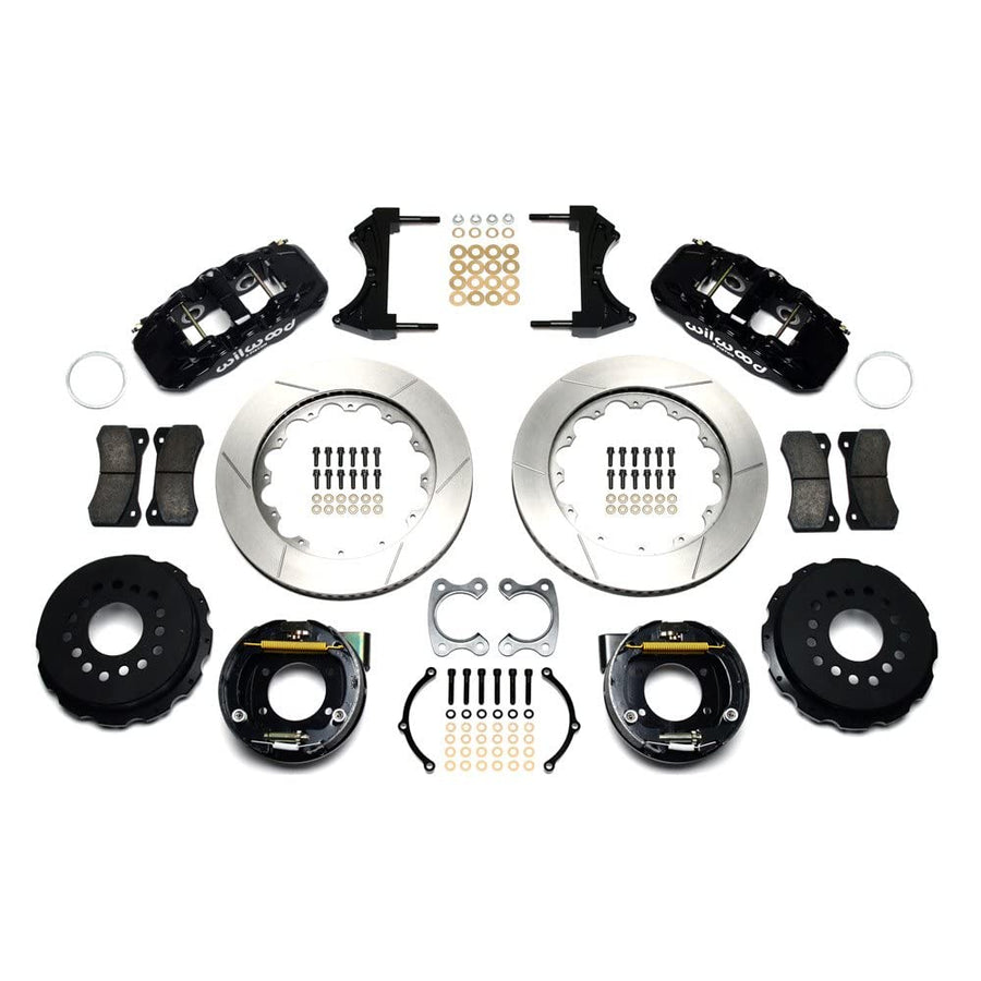 Rear AERO4 P-Brake Kit,14.00", Drilled, Red